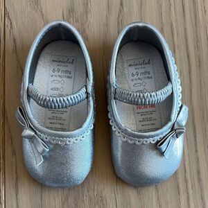 2/$10 Silver Baby Shoes